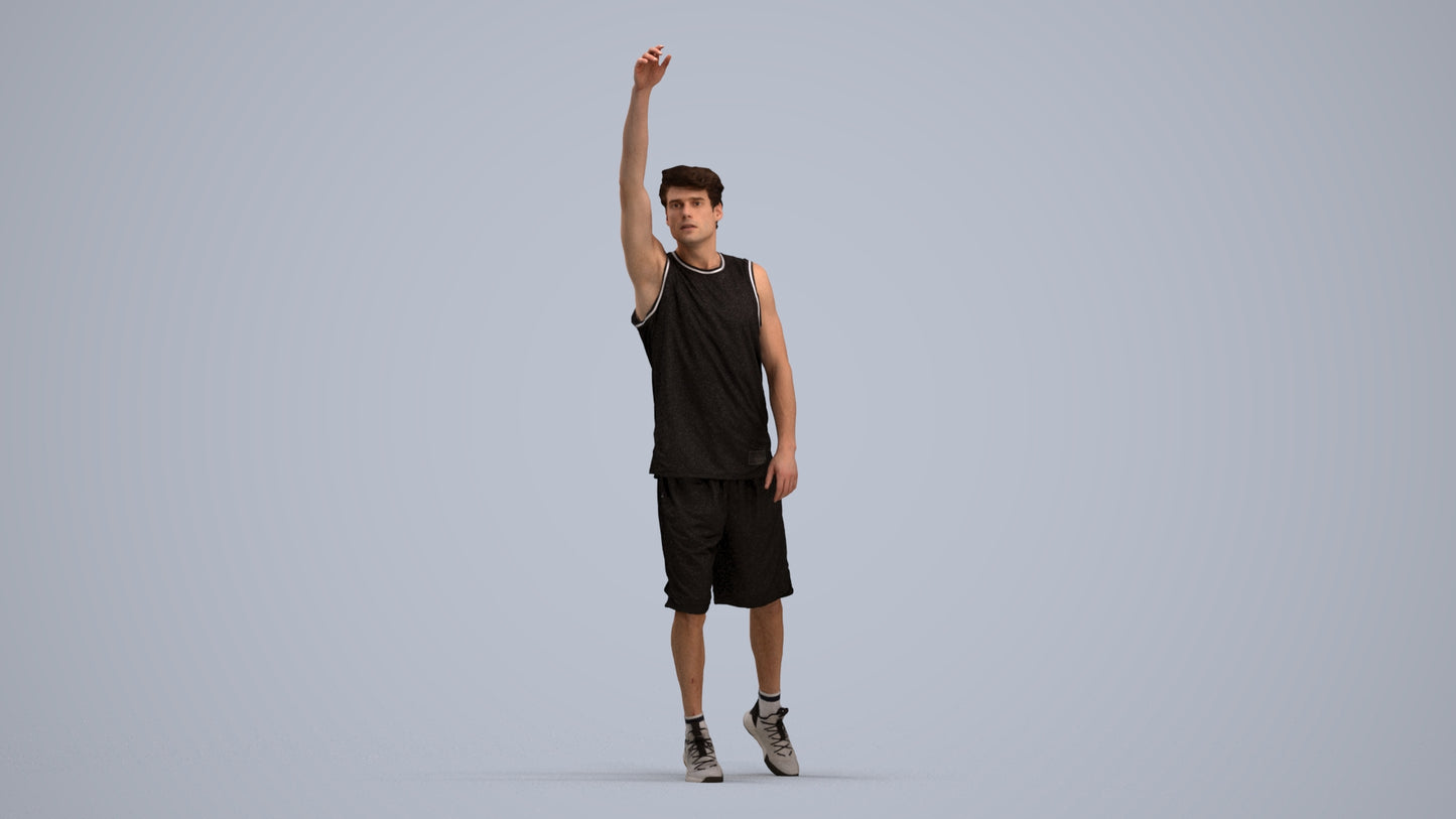 realistic 3D man sport, scanned archviz people for Blender and 3ds Max, standing pose render