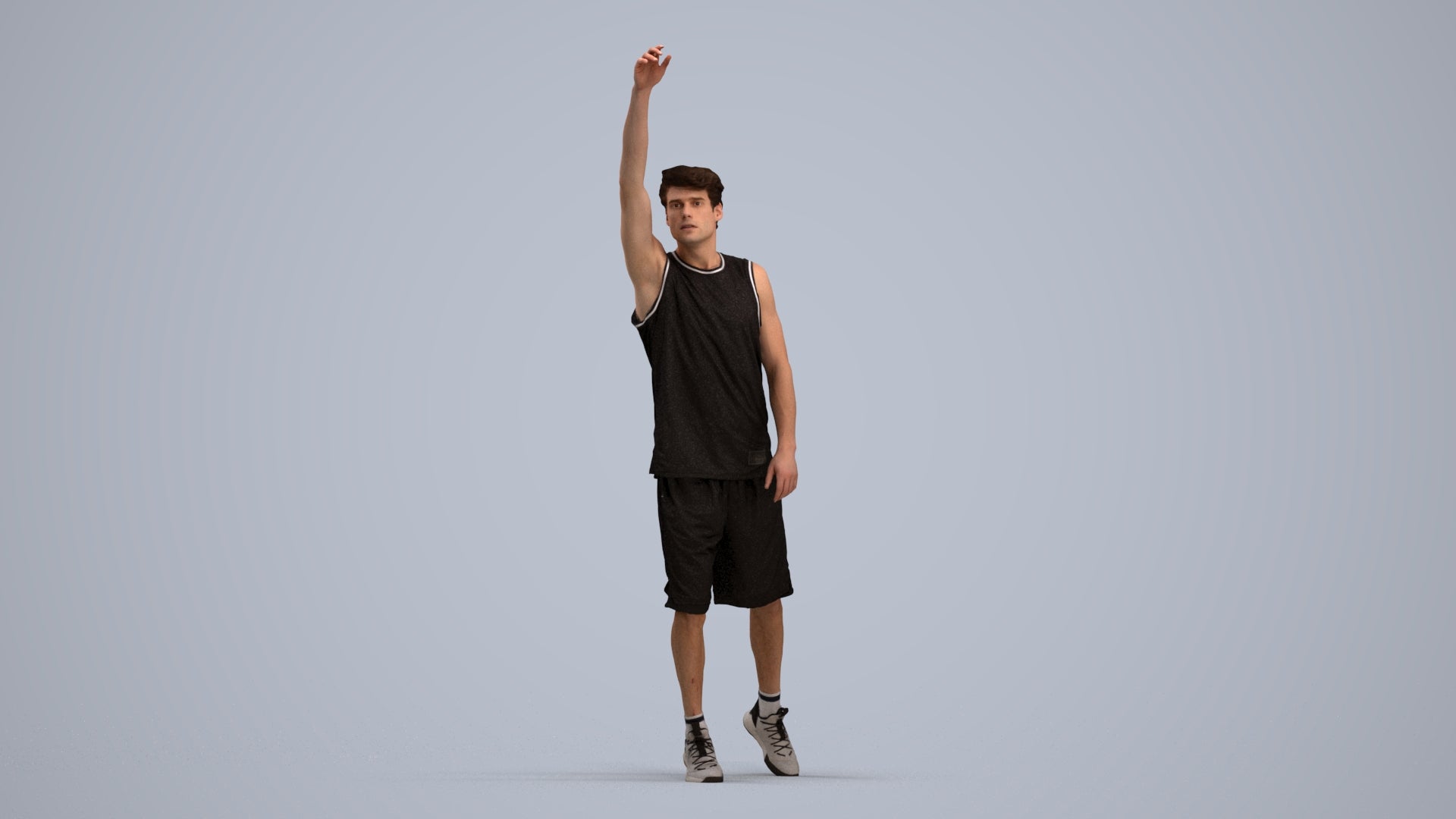 realistic 3D man sport, scanned archviz people for Blender and 3ds Max, standing pose render