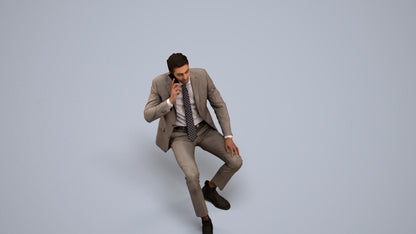 scanned 3D man business, photogrammetry people for Enscape and V-Ray, back view render