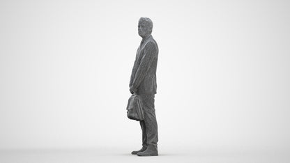 realistic 3D man business, scanned archviz people for Blender and 3ds Max, three-quarter front view render