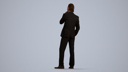 3D scanned man business, photorealistic archviz people for Enscape and SketchUp, front view render