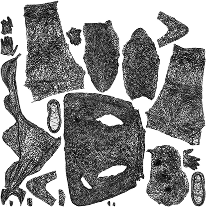 scanned 3D man casual walking, photogrammetry people for Enscape and V-Ray, wireframe top-down view