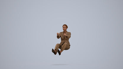 3D scanned woman driving business, photorealistic archviz people for Enscape and SketchUp, standing pose render