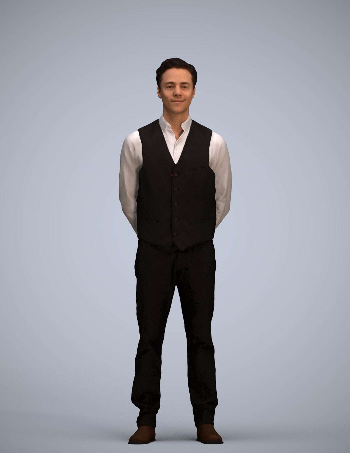 3D people model man hospitality, scanned human for 3ds Max rendering