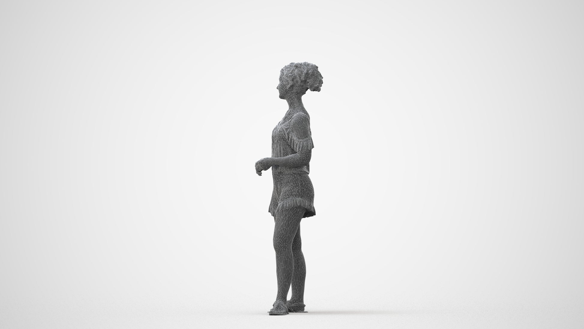 3D scanned girl kids casual, photorealistic archviz people for Enscape and SketchUp, square thumbnail