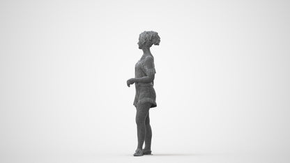 3D scanned girl kids casual, photorealistic archviz people for Enscape and SketchUp, square thumbnail