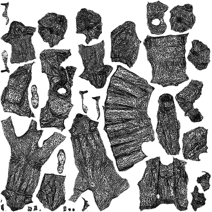 realistic 3D people girl kids, render-ready for V-Ray and Corona, FBX OBJ, wireframe top-down view