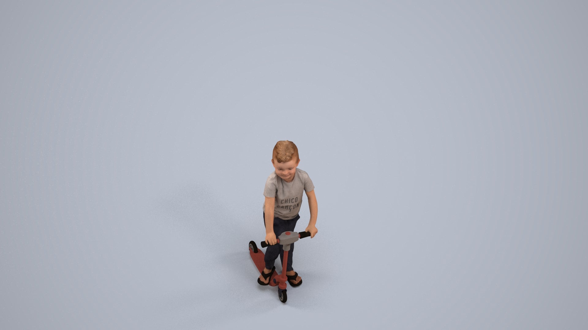 3D people model boy casual kids, scanned human for 3ds Max rendering, back view render