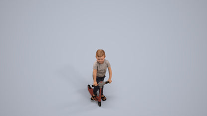 3D people model boy casual kids, scanned human for 3ds Max rendering, back view render