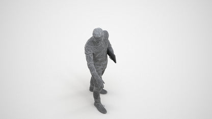 3D people model man casual formal, scanned human for 3ds Max rendering, wireframe three-quarter view