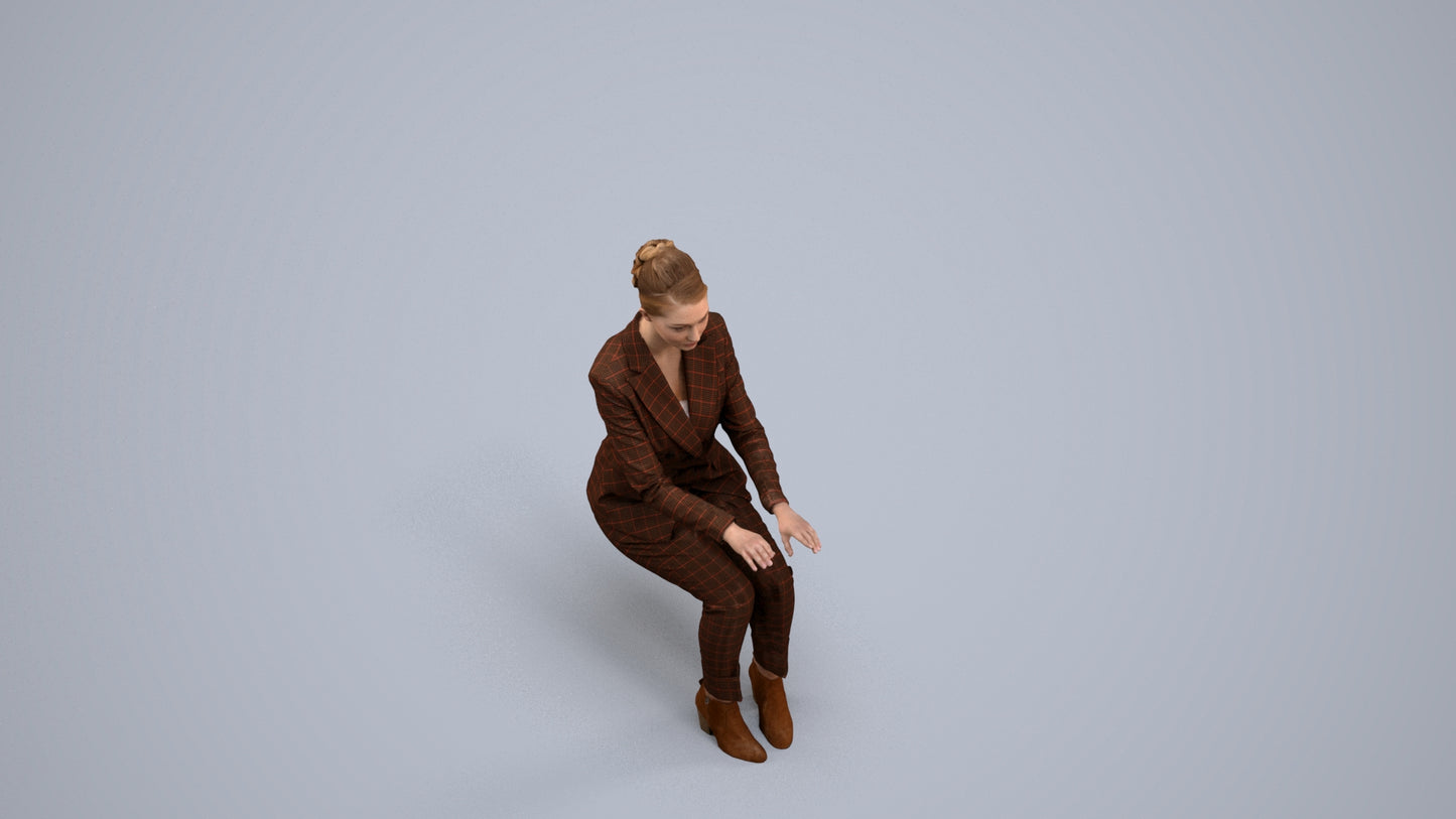 realistic 3D people woman business, render-ready for V-Ray and Corona, FBX OBJ, back view render