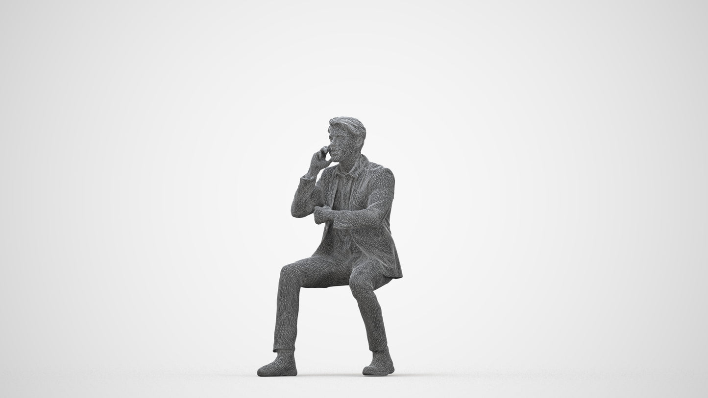 realistic 3D human man business, archviz people FBX OBJ for Blender, wireframe back view