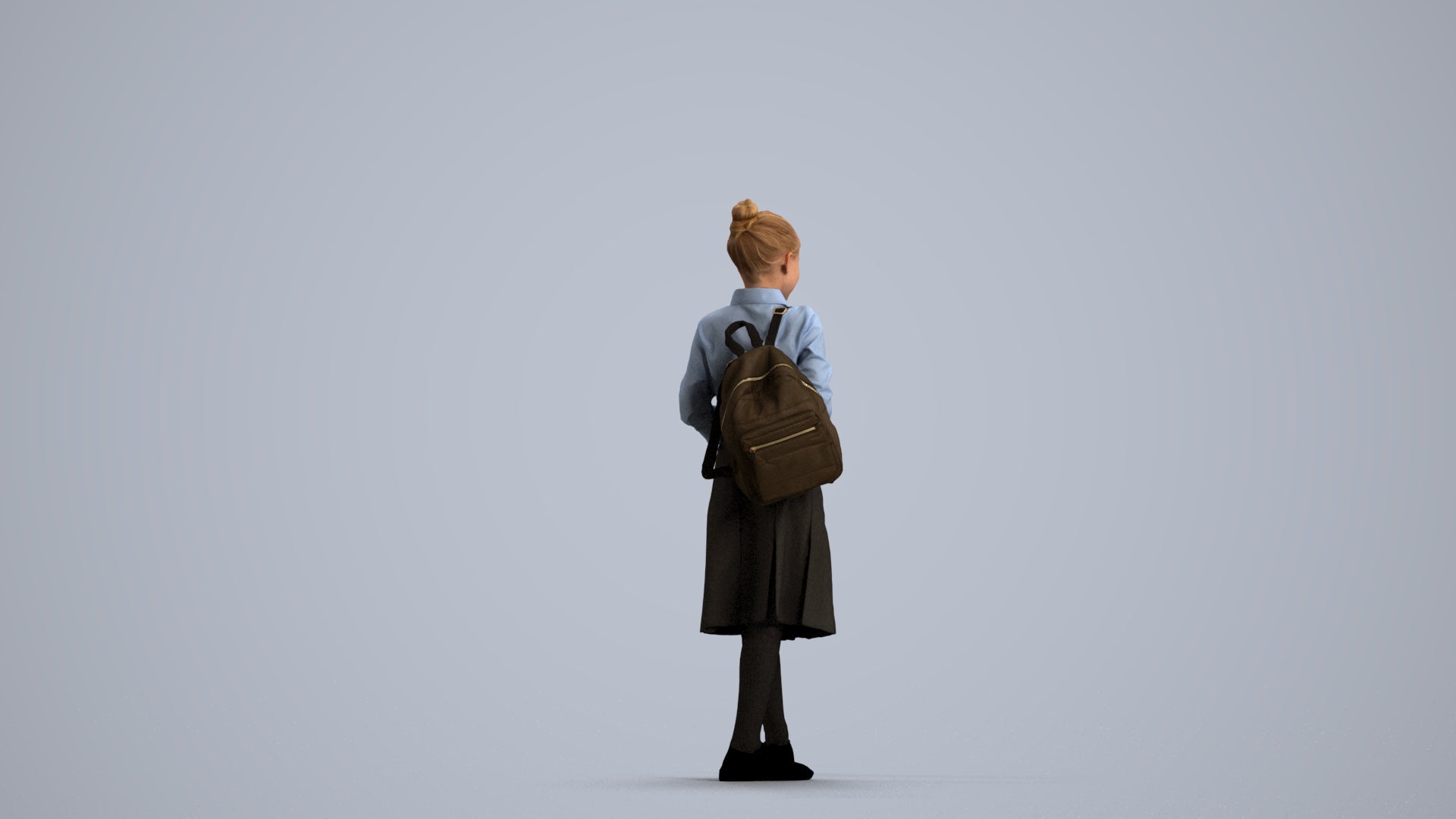 scanned 3D girl kids, photogrammetry people for Enscape and V-Ray, front view render