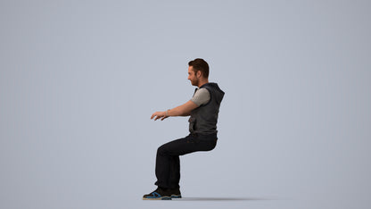 realistic 3D people man casual business, render-ready for V-Ray and Corona, FBX OBJ, three-quarter view render