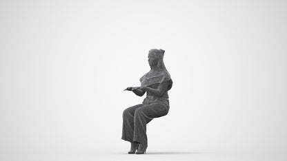 3D human model woman casual business, photogrammetry scanned person for archviz, square thumbnail