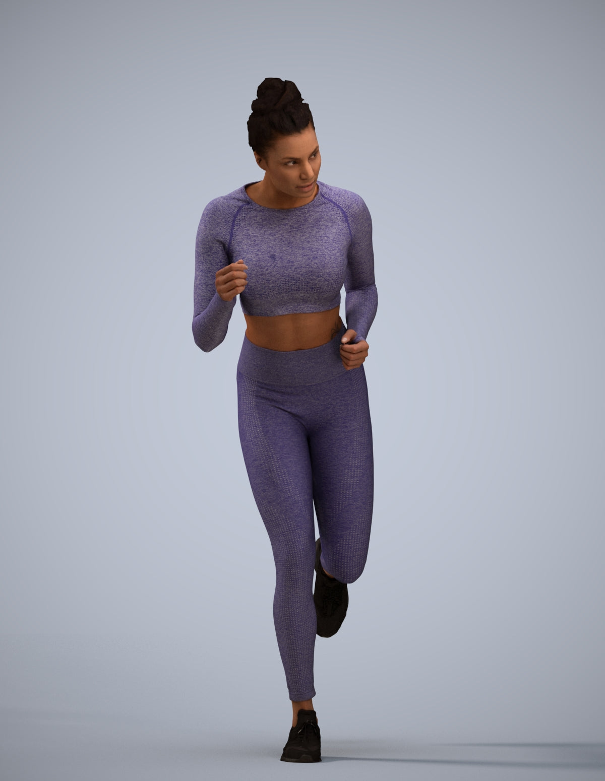 3D human model woman sport, photogrammetry scanned person for archviz