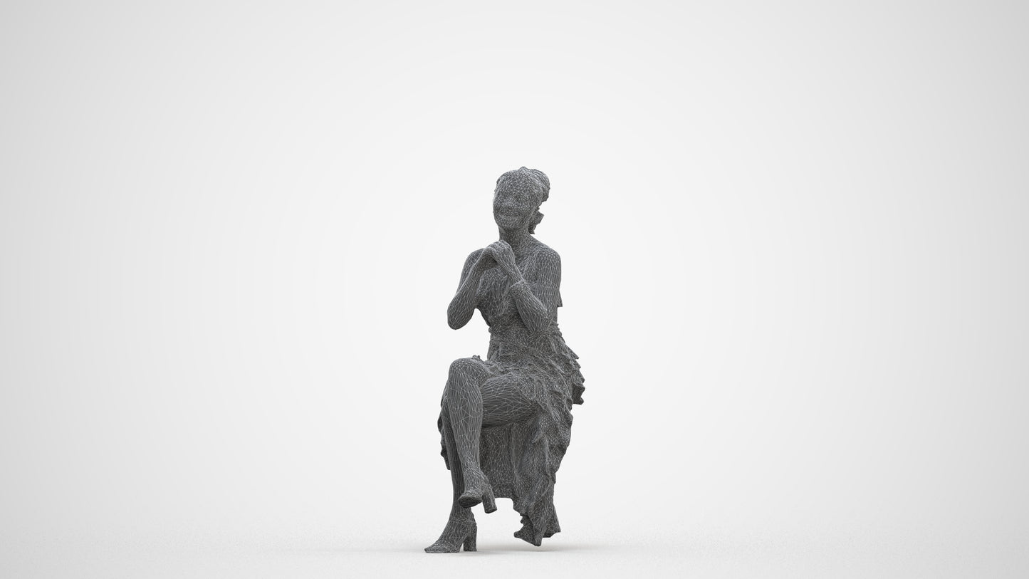 scanned 3D woman formal formalaffairs, photogrammetry people for Enscape and V-Ray, three-quarter front view render