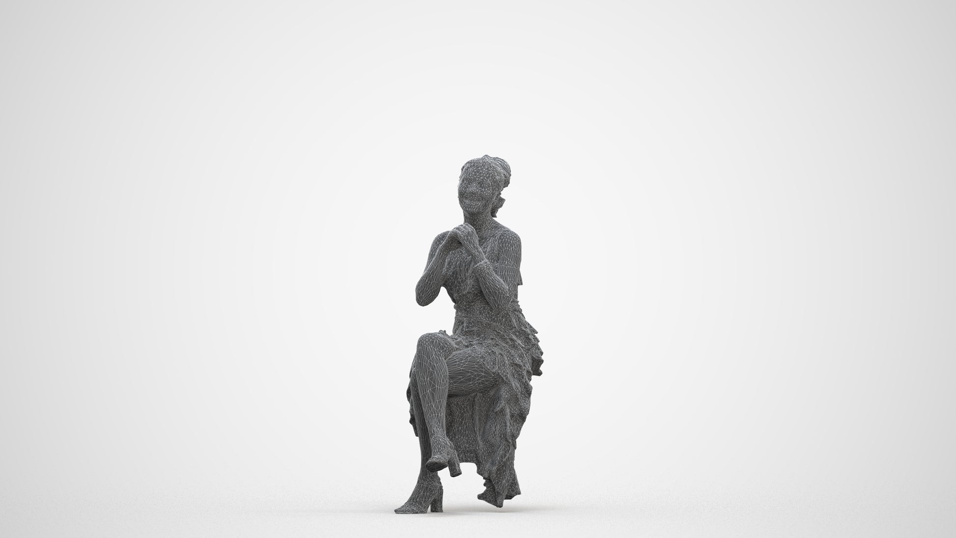scanned 3D woman formal formalaffairs, photogrammetry people for Enscape and V-Ray, three-quarter front view render