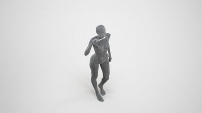 realistic 3D human woman bathroom, archviz people FBX OBJ for Blender, wireframe three-quarter view