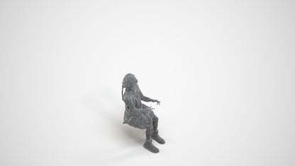 3D people model girl casual kids, scanned human for 3ds Max rendering, wireframe three-quarter view