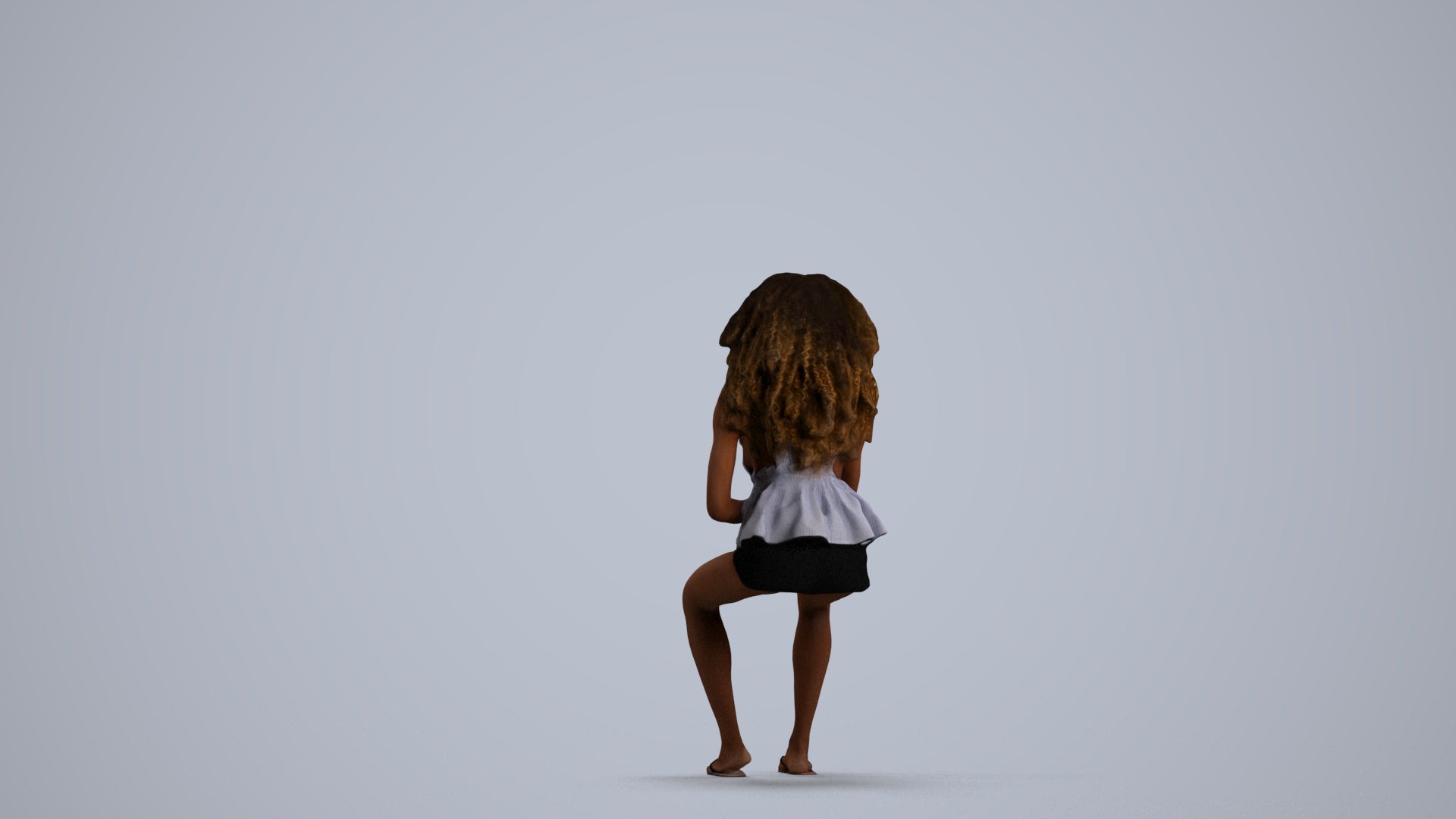 scanned 3D woman casual sitting, photogrammetry people for Enscape and V-Ray, front view render