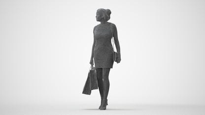 photogrammetry 3D woman casual shopping, realistic human model archviz FBX, square thumbnail