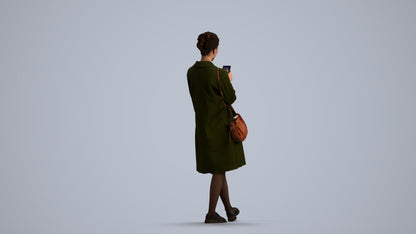 realistic 3D people woman casual standing, render-ready for V-Ray and Corona, FBX OBJ, front view render