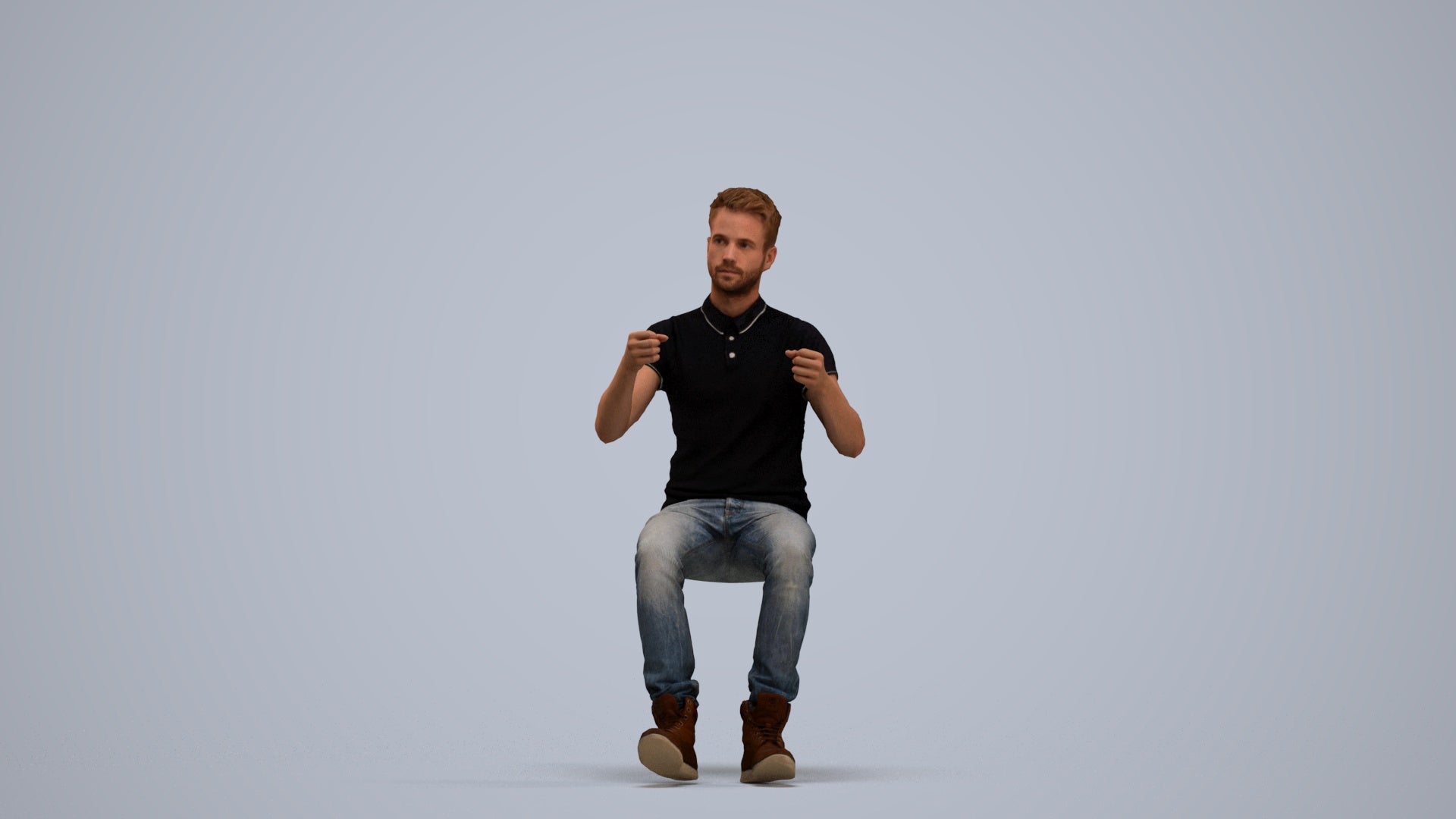 realistic 3D human man casual driving, archviz people FBX OBJ for Blender, standing pose render