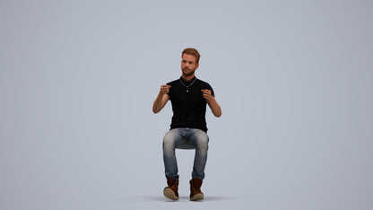 realistic 3D human man casual driving, archviz people FBX OBJ for Blender, standing pose render