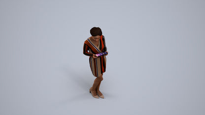 realistic 3D people woman casual walking, render-ready for V-Ray and Corona, FBX OBJ, back view render