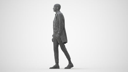 photogrammetry 3D man business walking, realistic human model archviz FBX, square thumbnail