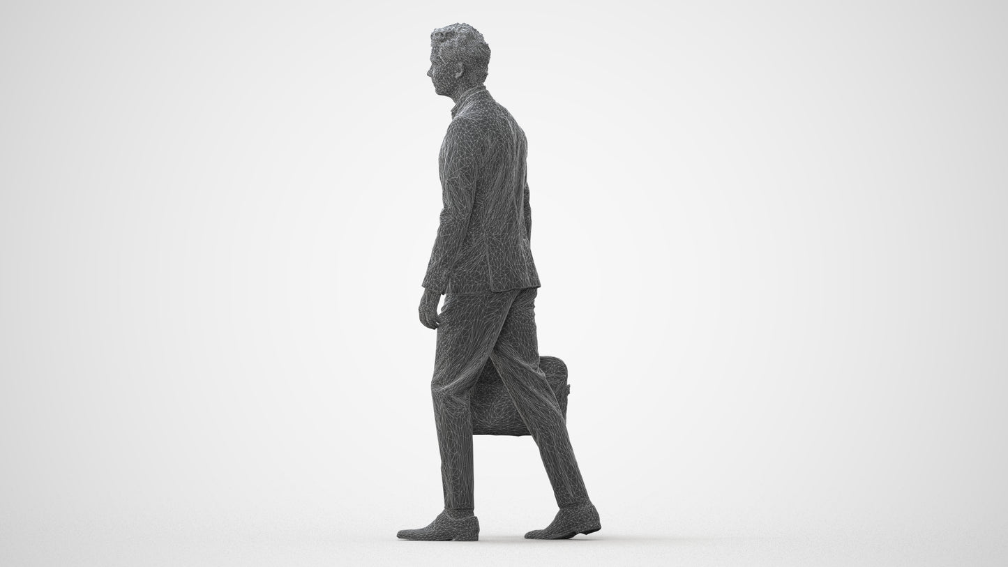 3D human model man business, photogrammetry scanned person for archviz, square thumbnail