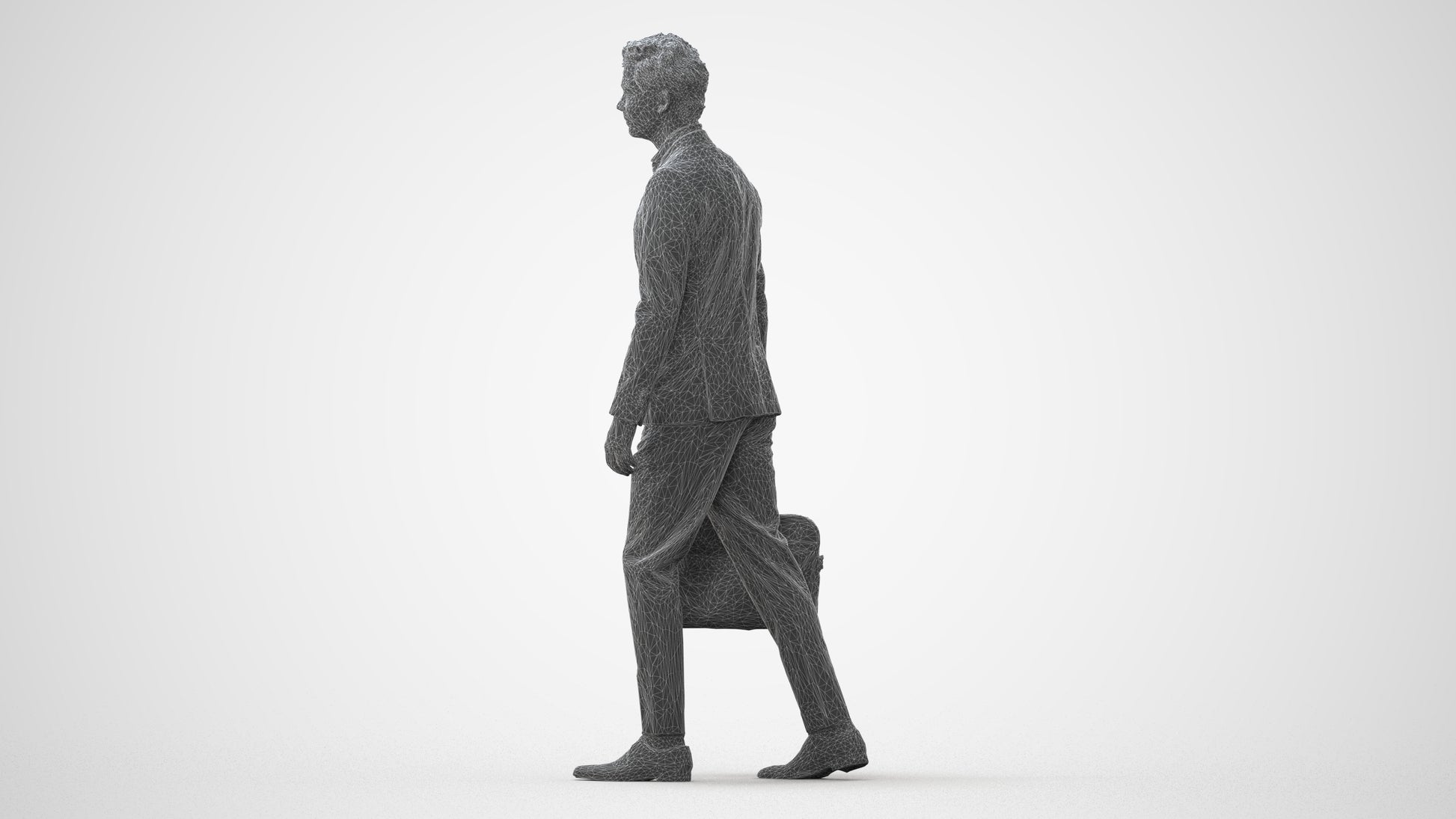 3D human model man business, photogrammetry scanned person for archviz, square thumbnail