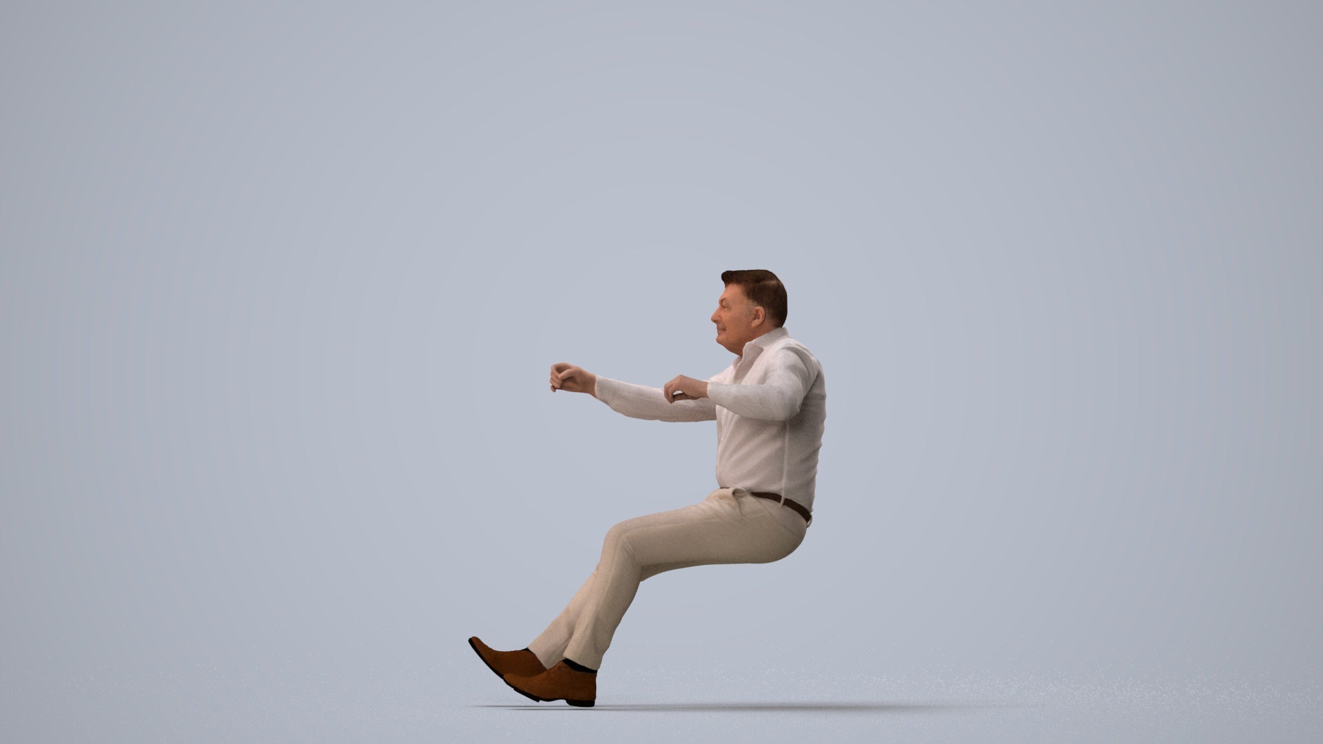 realistic 3D people man casual driving, render-ready for V-Ray and Corona, FBX OBJ, three-quarter view render