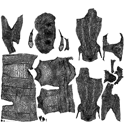 scanned 3D woman business, photogrammetry people for Enscape and V-Ray, wireframe top-down view
