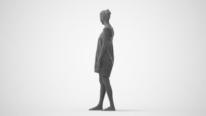 scanned 3D woman casual bathroom, photogrammetry people for Enscape and V-Ray, square thumbnail