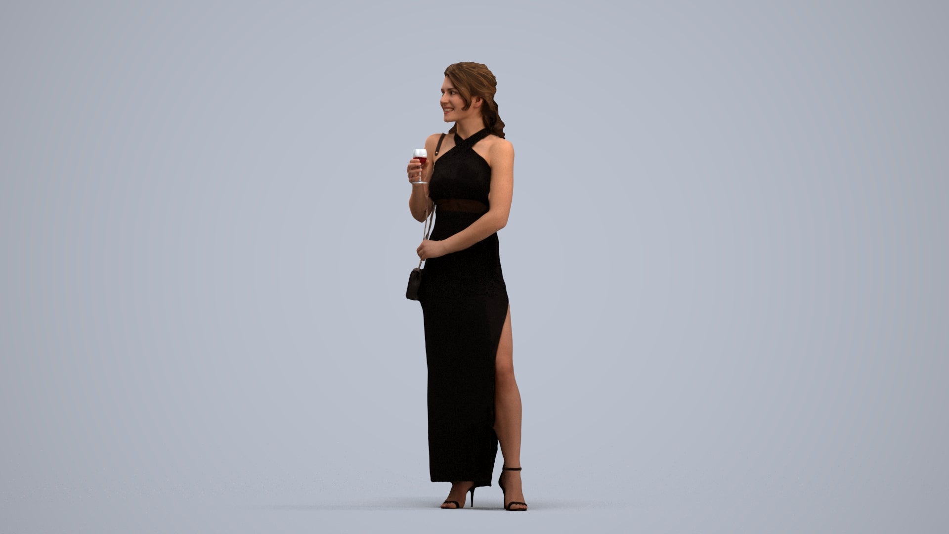 realistic 3D woman formal formalaffairs, scanned archviz people for Blender and 3ds Max, standing pose render