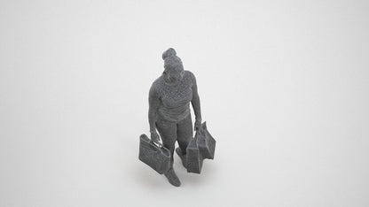 photogrammetry 3D woman casual shopping, realistic human model archviz FBX, wireframe three-quarter view