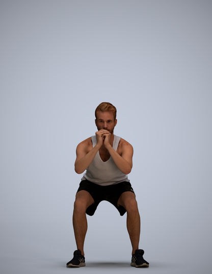 photogrammetry 3D man sport, realistic human model archviz FBX