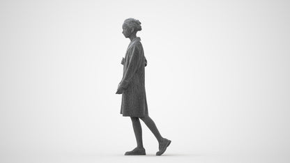 3D people model woman casual walking, scanned human for 3ds Max rendering, square thumbnail