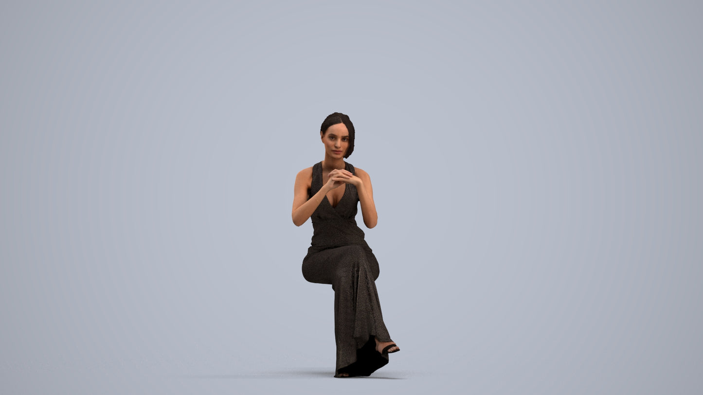 3D people model woman formal formalaffairs, scanned human for 3ds Max rendering, standing pose render
