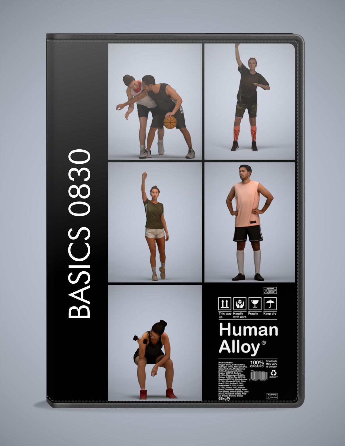 realistic 3D people sport set, 5 render-ready models for V-Ray and Corona