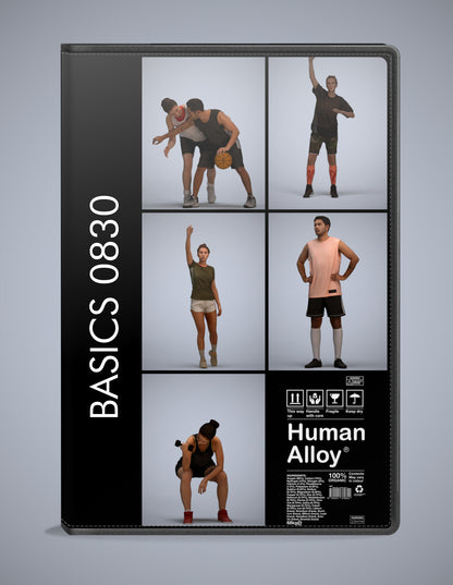 realistic 3D people sport set, 5 render-ready models for V-Ray and Corona