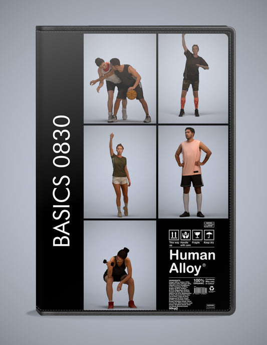 realistic 3D people sport set, 5 render-ready models for V-Ray and Corona