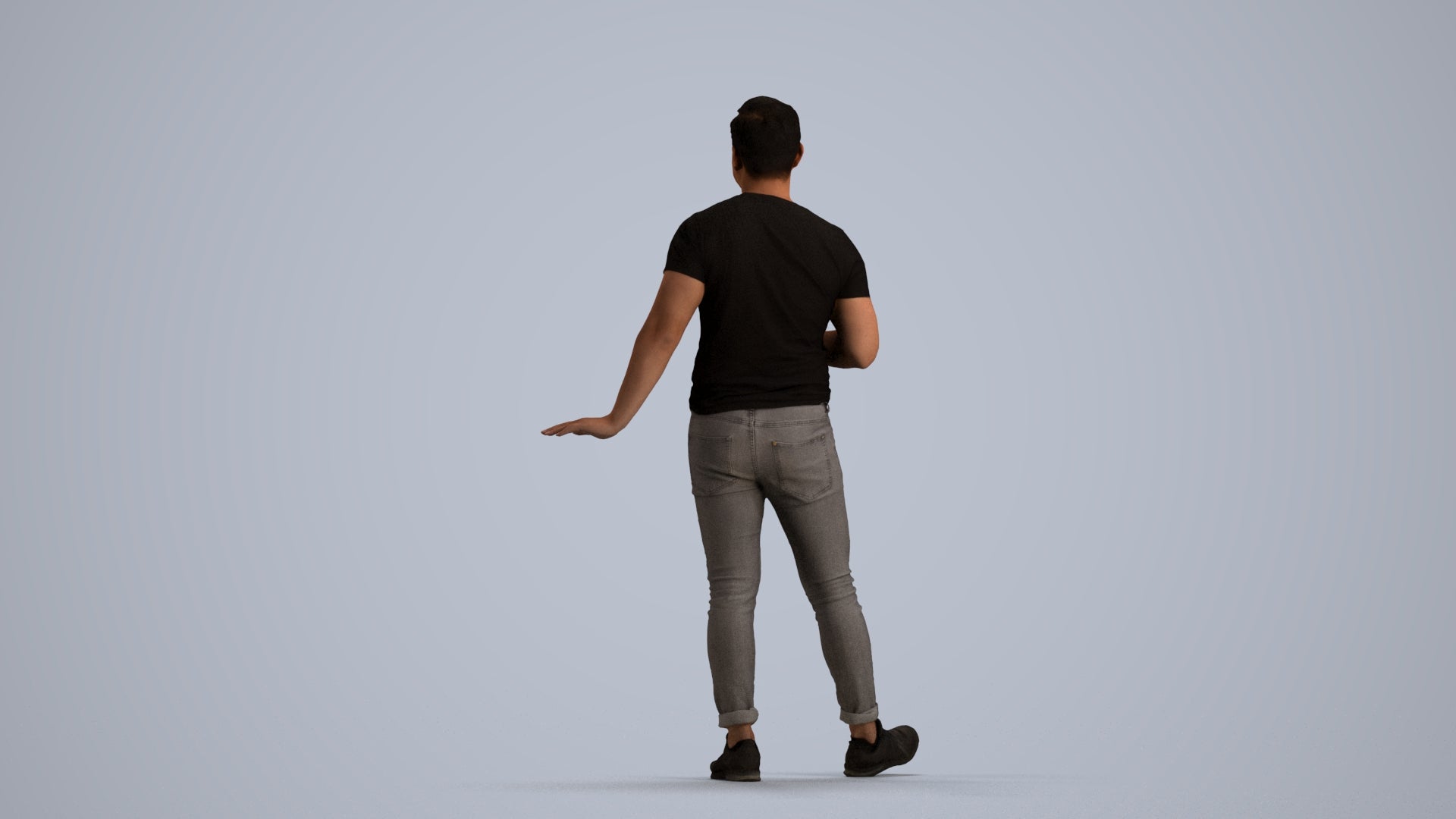 realistic 3D people man casual standing, render-ready for V-Ray and Corona, FBX OBJ, front view render
