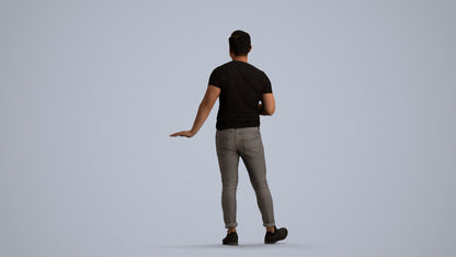 realistic 3D people man casual standing, render-ready for V-Ray and Corona, FBX OBJ, front view render