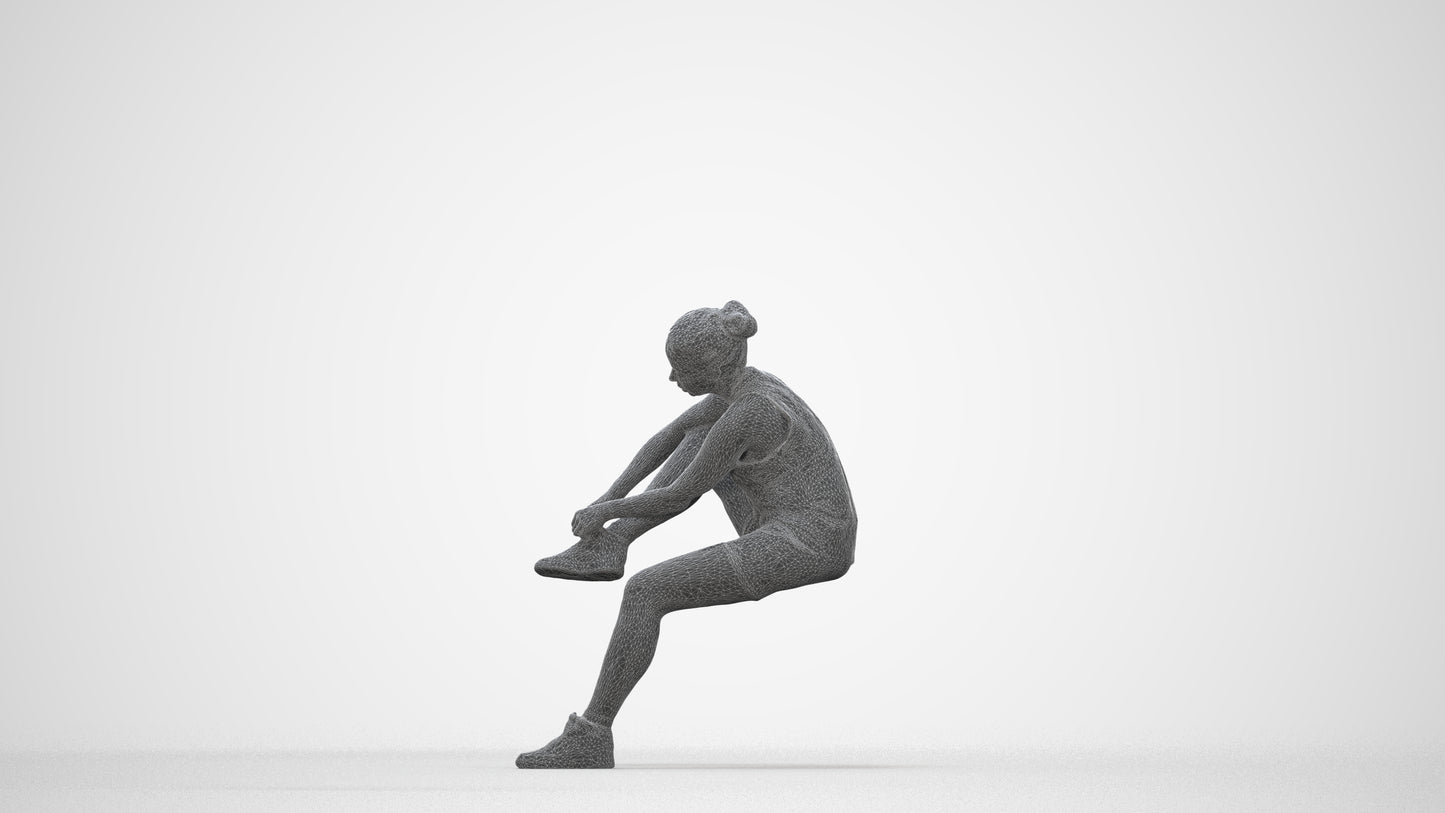 realistic 3D woman sport, scanned archviz people for Blender and 3ds Max, wireframe back view