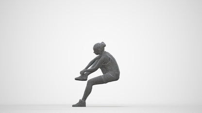 realistic 3D woman sport, scanned archviz people for Blender and 3ds Max, wireframe back view
