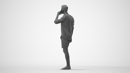 scanned 3D man casual standing, photogrammetry people for Enscape and V-Ray, square thumbnail