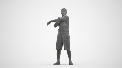 realistic 3D human man sport, archviz people FBX OBJ for Blender, three-quarter front view render